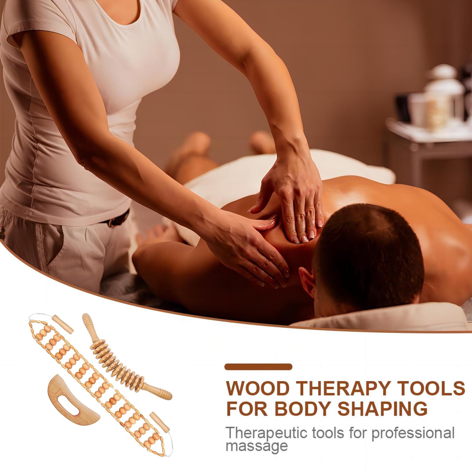 Toyven portable wooden massager set ideal for on-the-go relaxation.