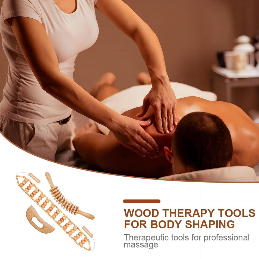 Toyven portable wooden massager set ideal for on-the-go relaxation.