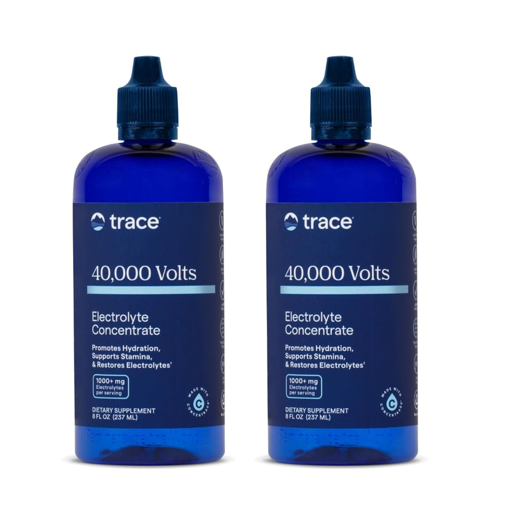 Trace Minerals 40,000 Volts bottle being poured to support hydration during workouts
