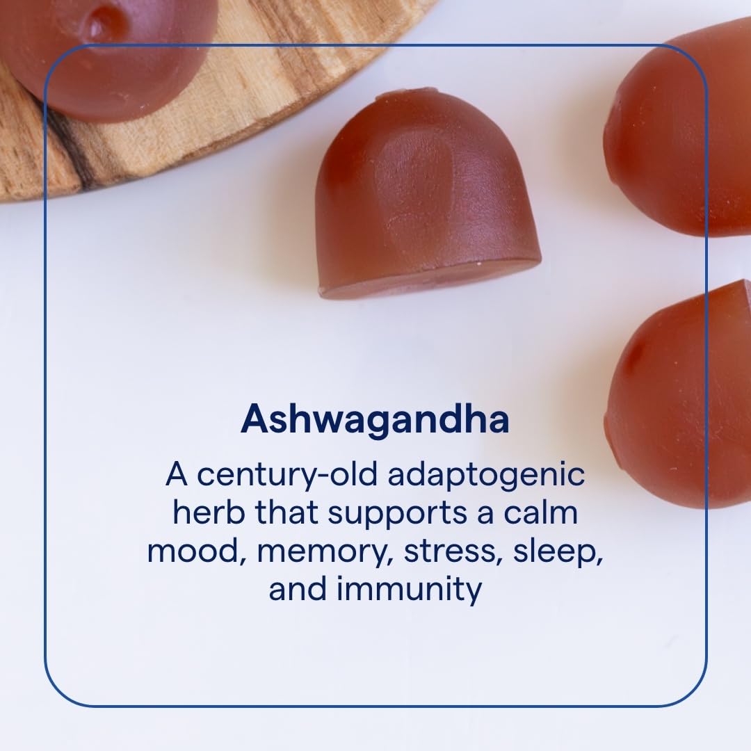 Close-up of Trace Minerals Ashwagandha gummies color and texture for daily wellness