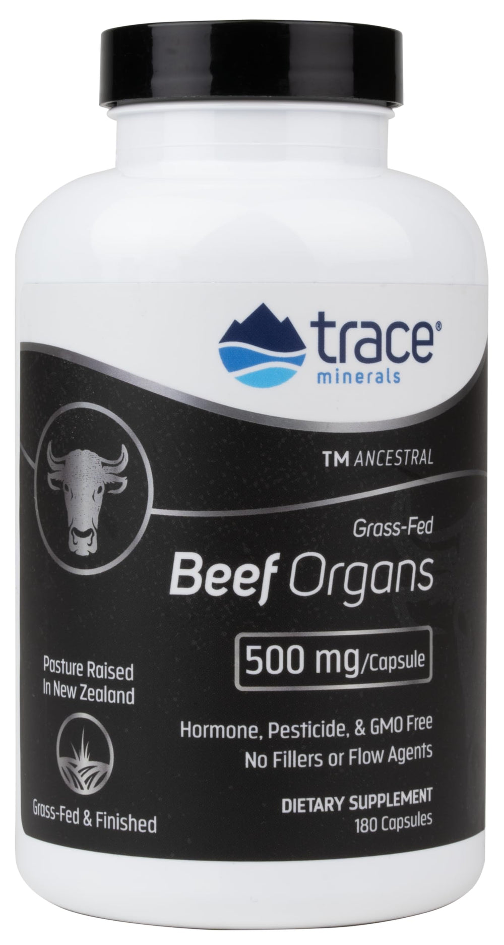 Trace Minerals Beef Organs pack highlighting pasture-raised sourcing for natural mineral reinforcement.