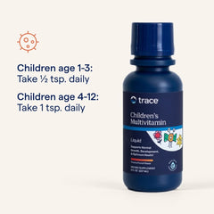 Child takes Trace Minerals liquid multivitamin during routine