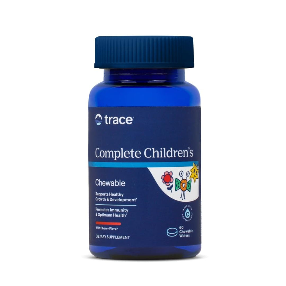 Trace Minerals Complete Children's chewable bottle with gluten-free multivitamin supports daily growth