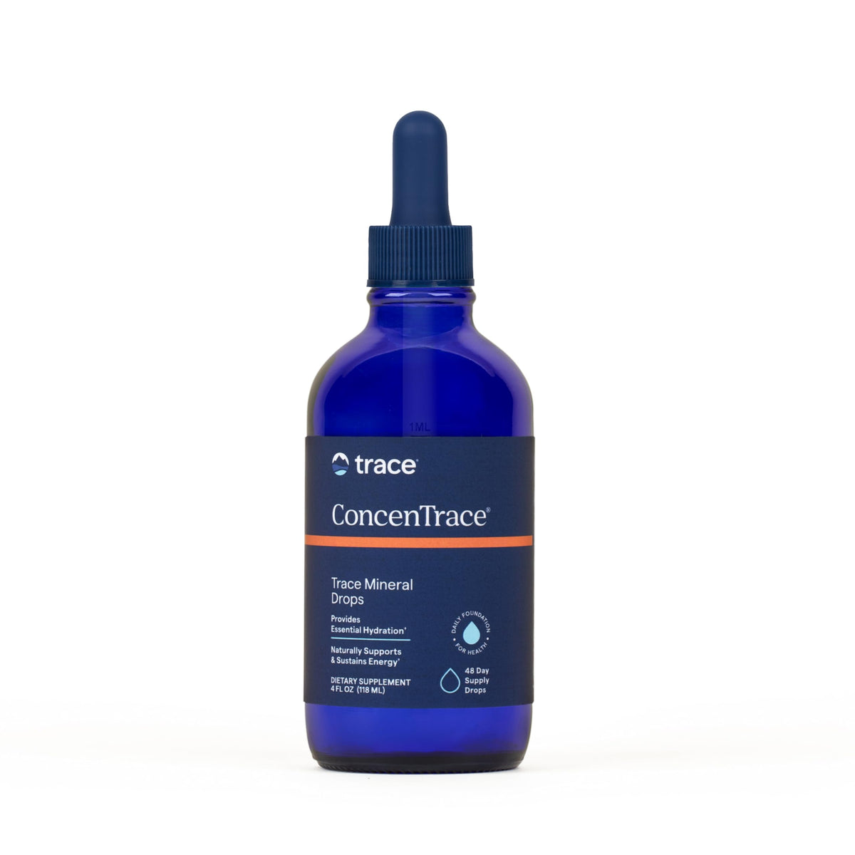 Trace Minerals ConcenTrace bottle on the counter for daily mineral support