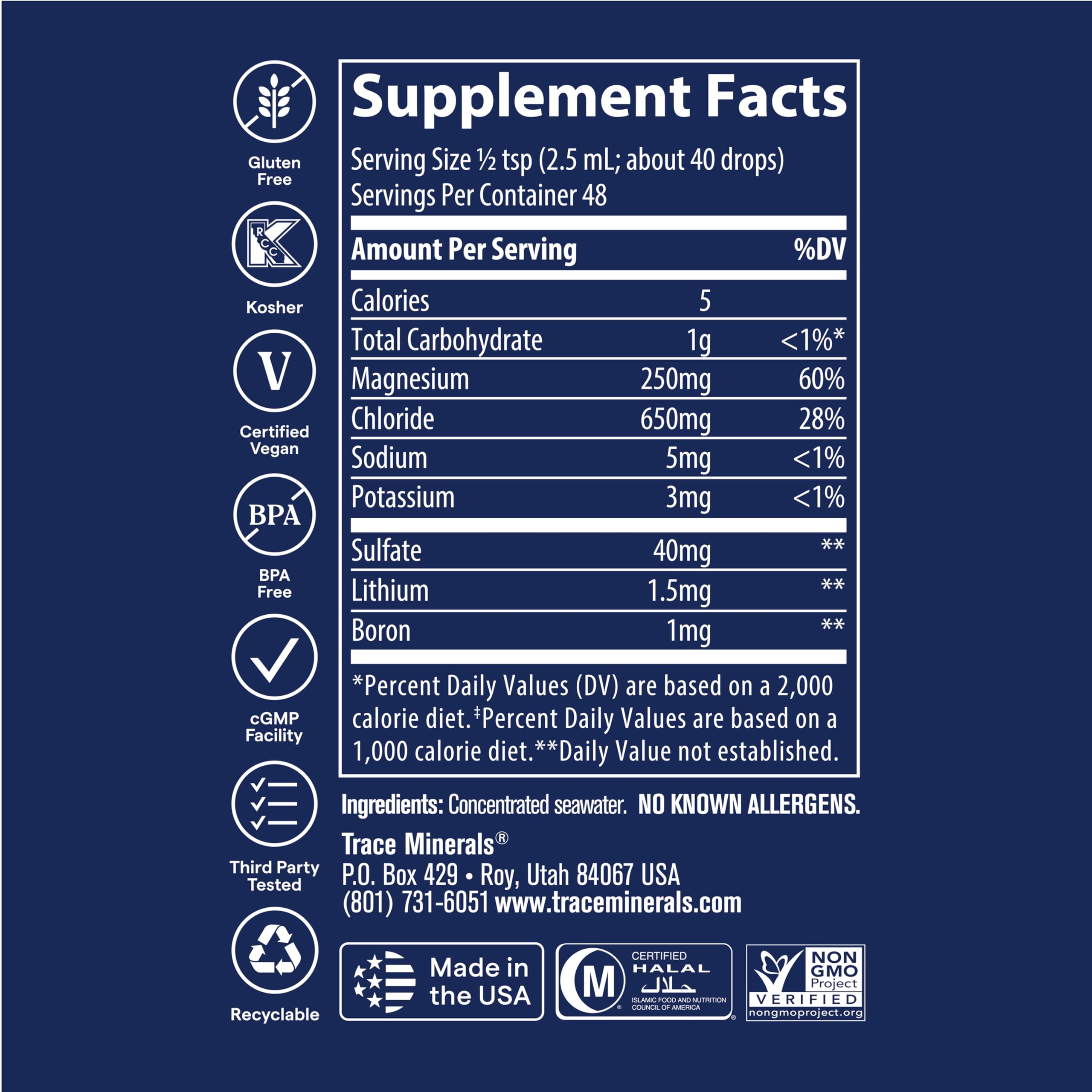Trace Minerals ConcenTrace capsules pack enables daily mineral intake.
