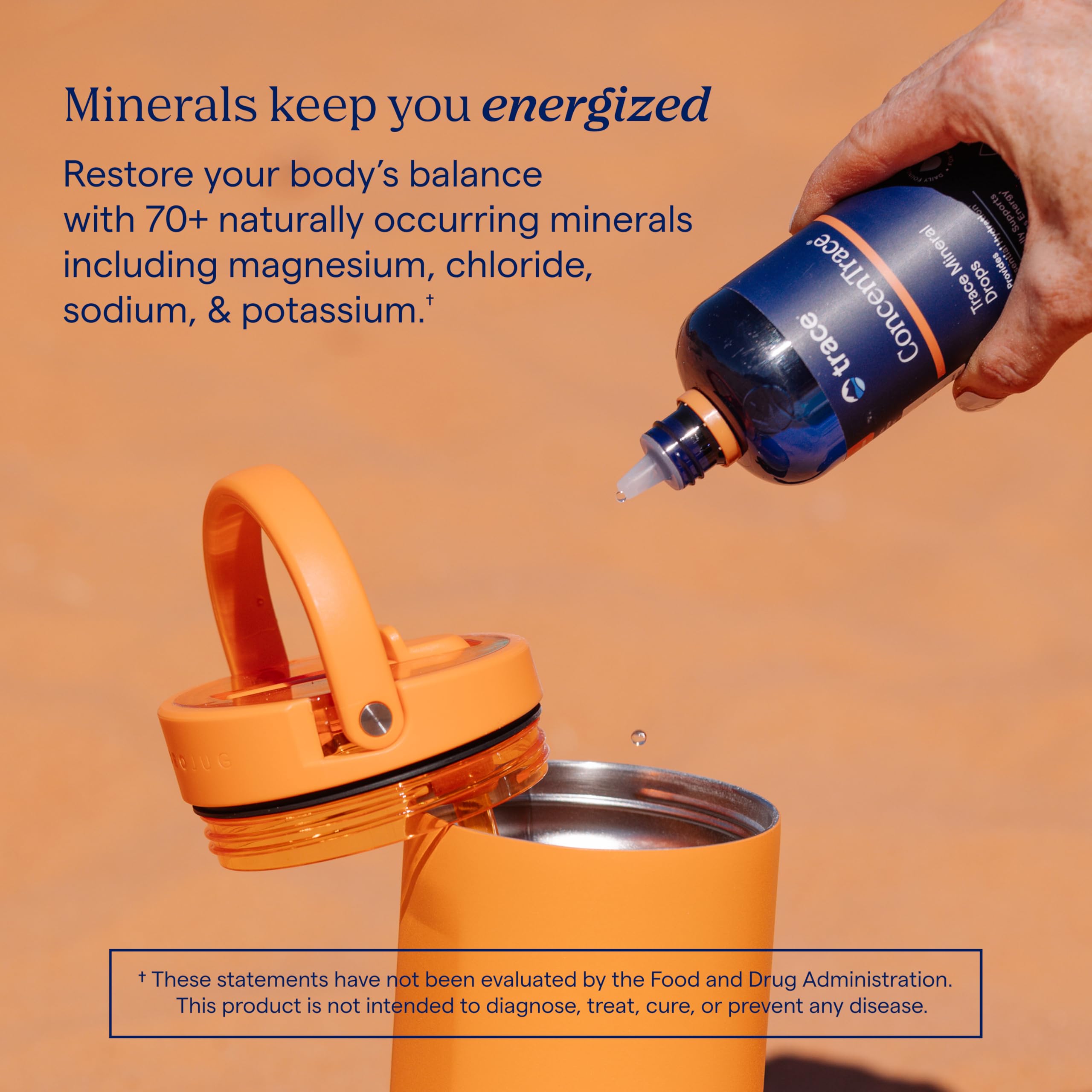 Trace Minerals ConcenTrace diluted water in a glass for daily use