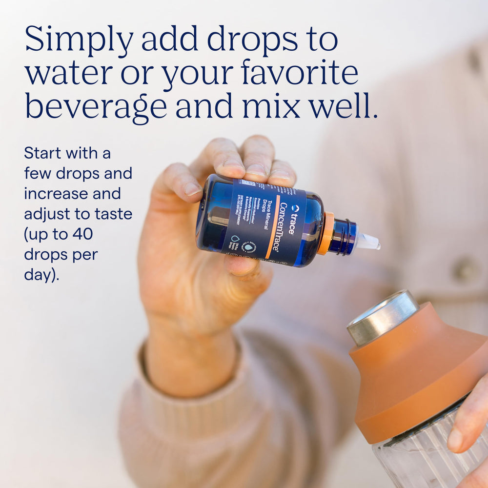 Drops added to a sports bottle during a workout for electrolyte support