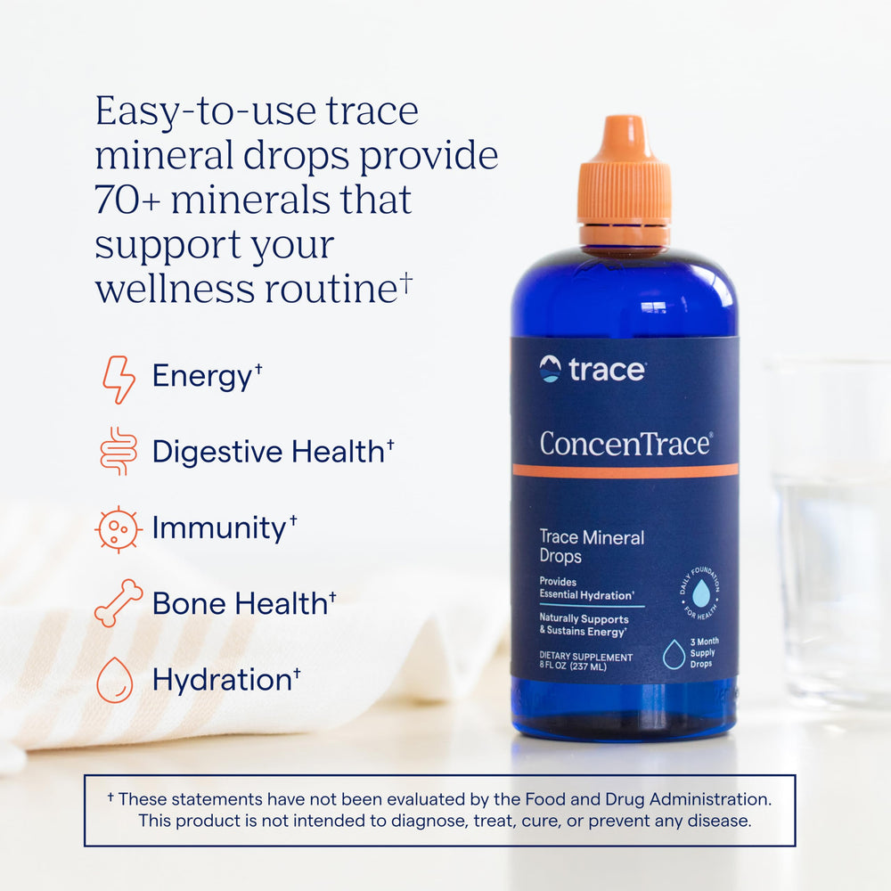 Trace Minerals ConcenTrace Drops pour showing easy remineralization in water