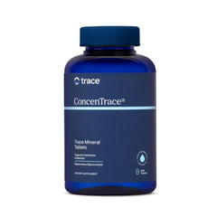 Trace Minerals ConcenTrace tablets bottle on the counter for daily wellness
