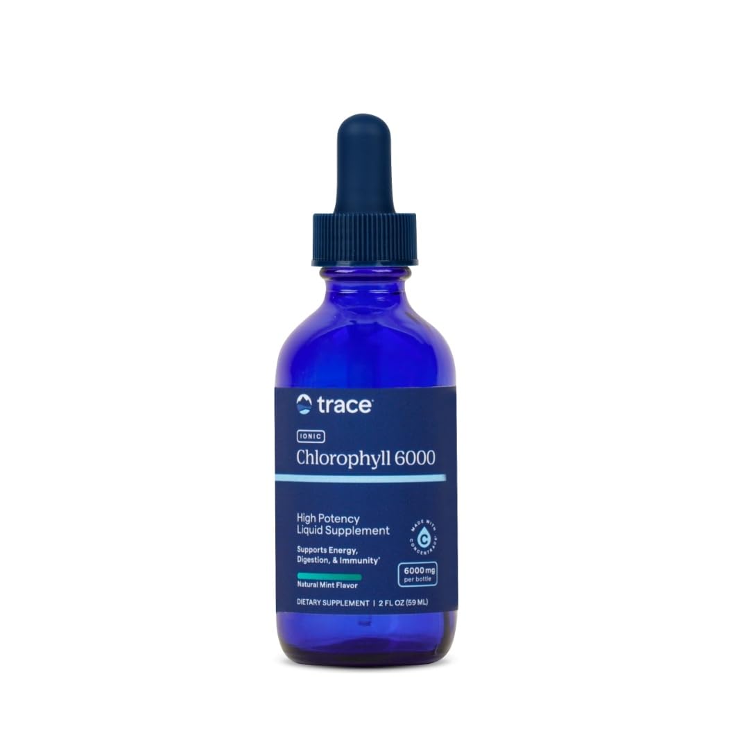 Trace Minerals Concentrated Ionic Chlorophyll bottle with mint flavor hint for daily wellness