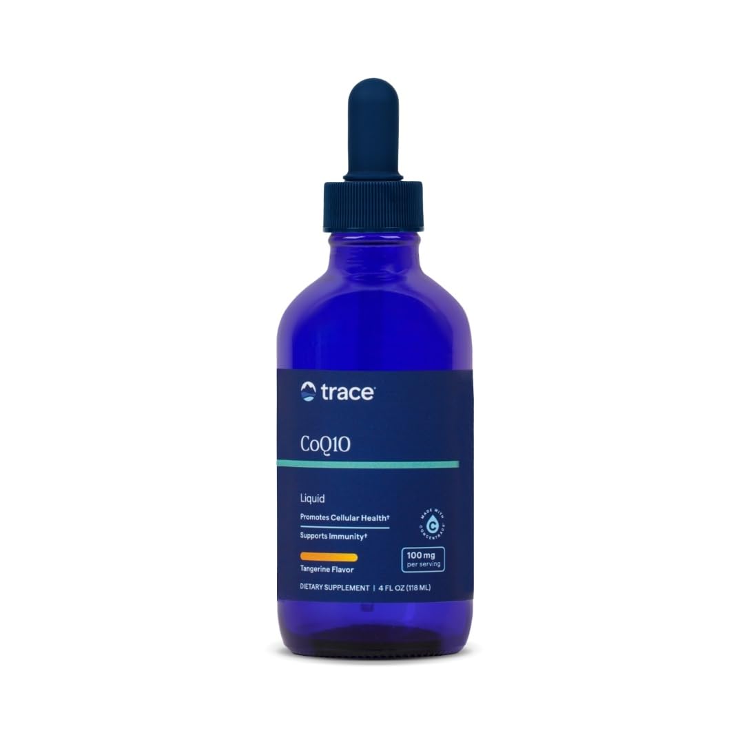 Trace Minerals CoQ10 Tangerine bottle front for daily vitality support.