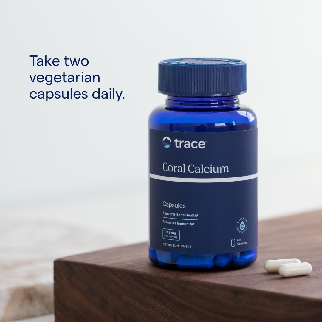 Trace Minerals Coral Calcium ingredients table communicates trace minerals and balance.