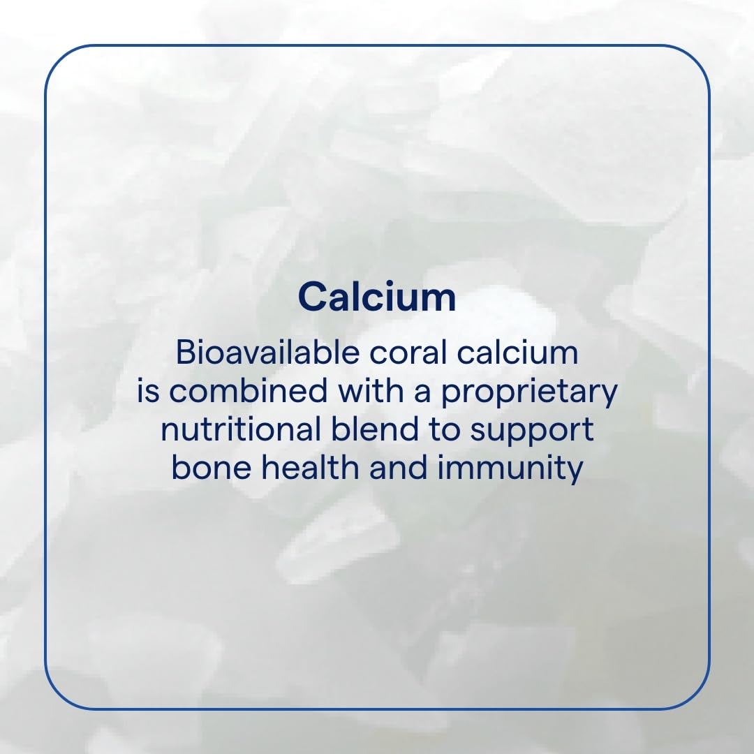 Trace Minerals Coral Calcium label highlighting ingredients and high-absorption formula.
