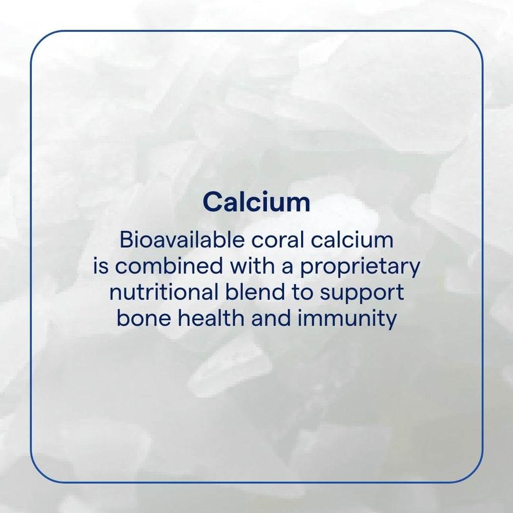 Trace Minerals Coral Calcium label highlighting ingredients and high-absorption formula.