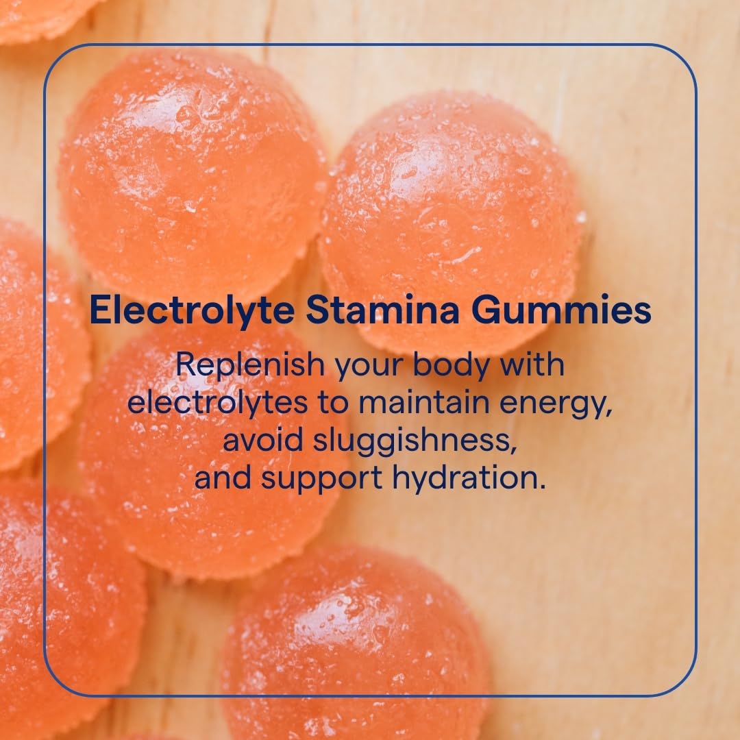Gummies poured into a glass showing convenient hydration on the go