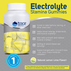 Trace Minerals Electrolyte Stamina Gummies serving illustrates easy daily energy balance.