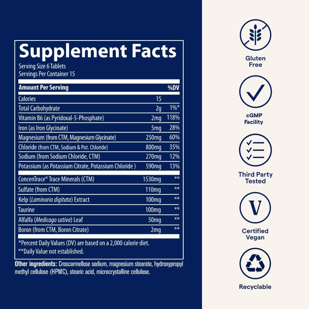 Trace Minerals Electrolyte Stamina packaging view emphasizing vegan gluten-free