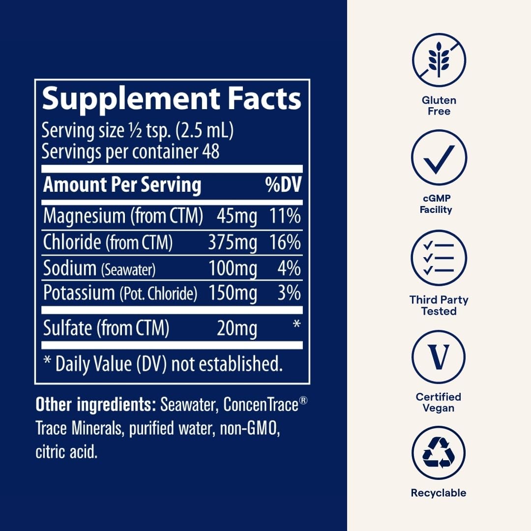 Trace Minerals Endure vegan label highlighting plant-based minerals