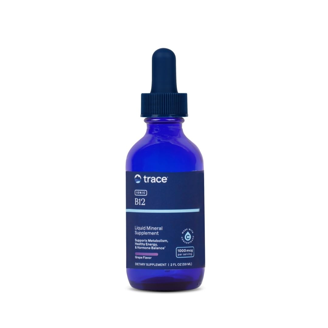 Trace Minerals Ionic B12 bottle with dropper for daily energy support