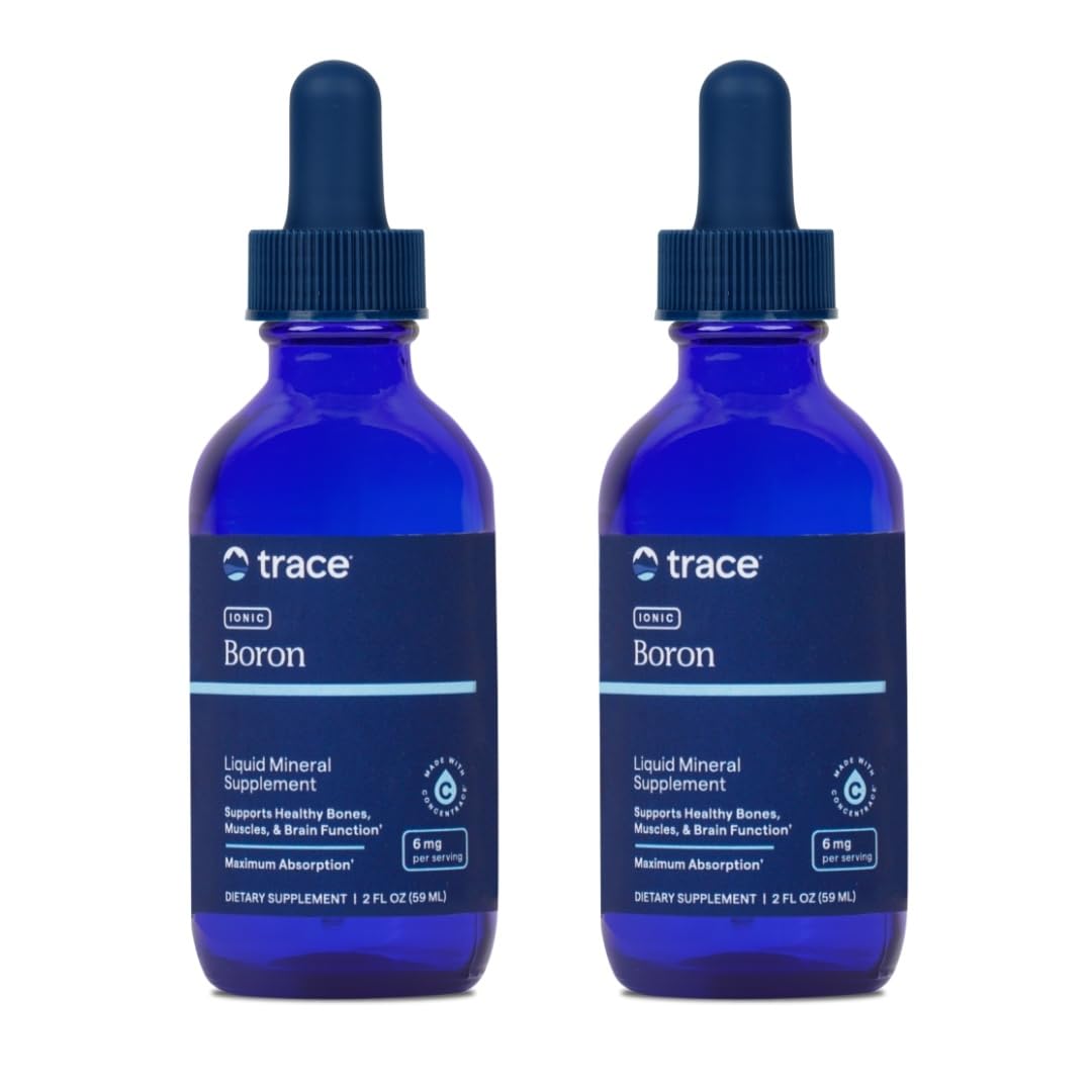Trace Minerals Ionic Boron bottle front view highlighting daily bone and joint support.