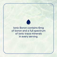Trace Minerals Ionic Boron bottle being poured to show liquid dosing.