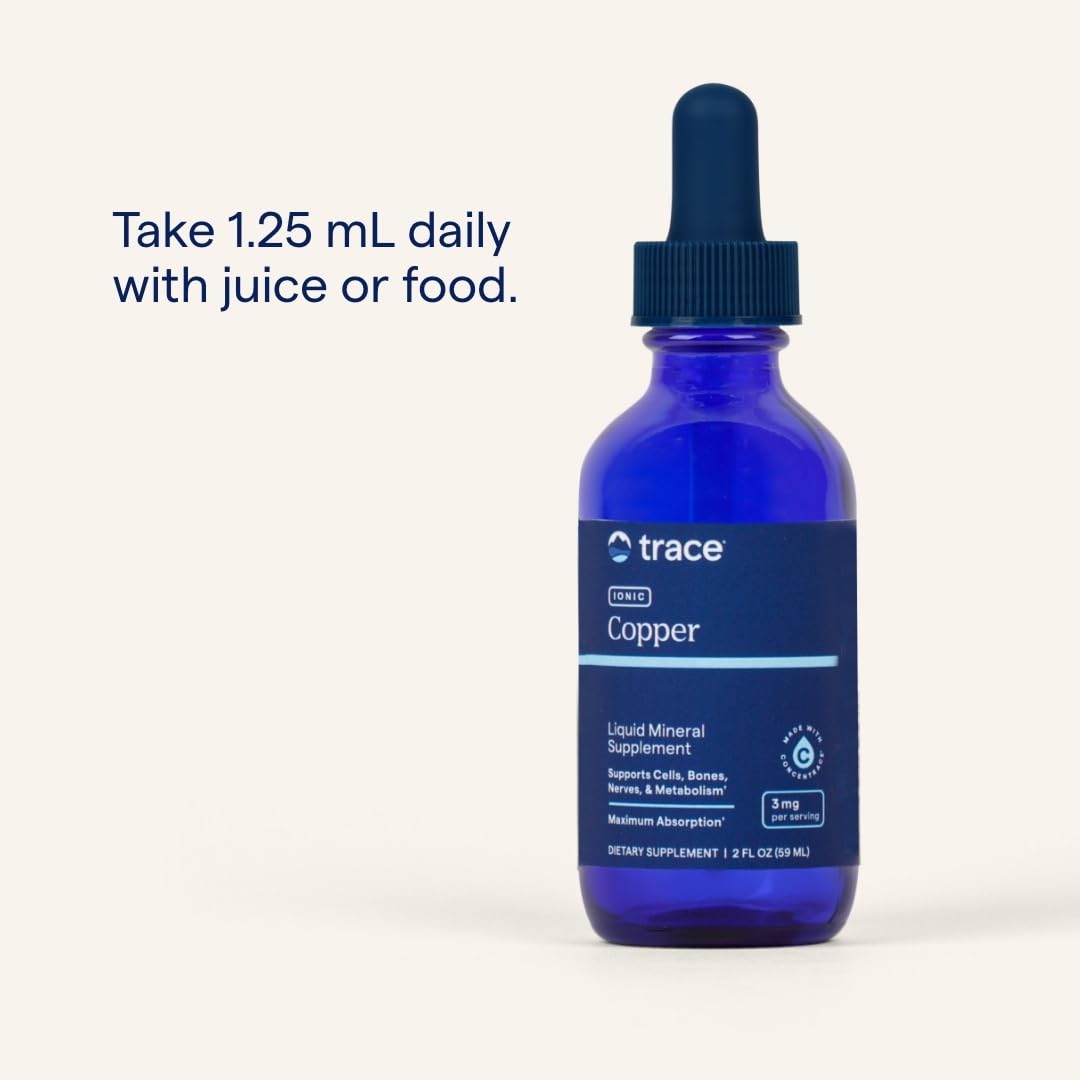 Trace Minerals Ionic Copper amber liquid color and easy absorption