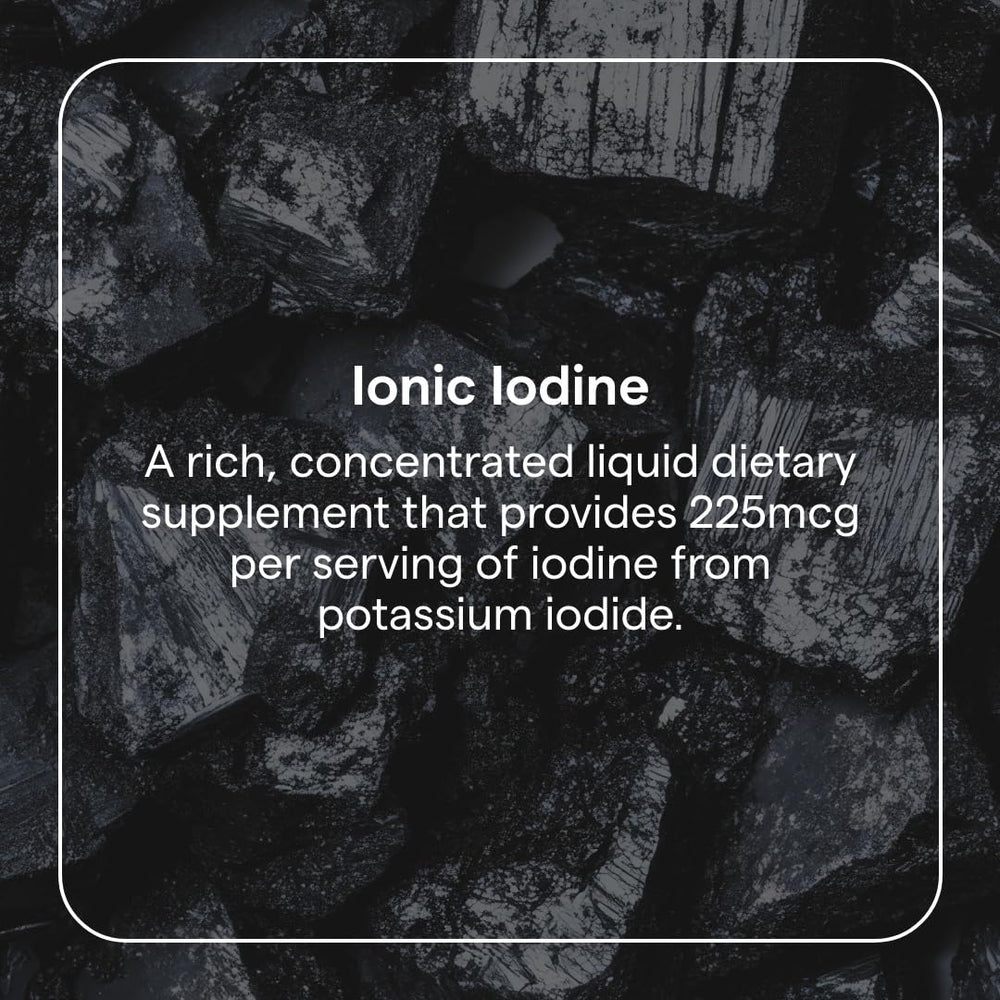 Trace Minerals Ionic Iodine drops ready to add to juice or water.