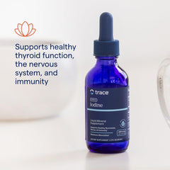 Trace Minerals Ionic Iodine label highlights 70+ minerals.