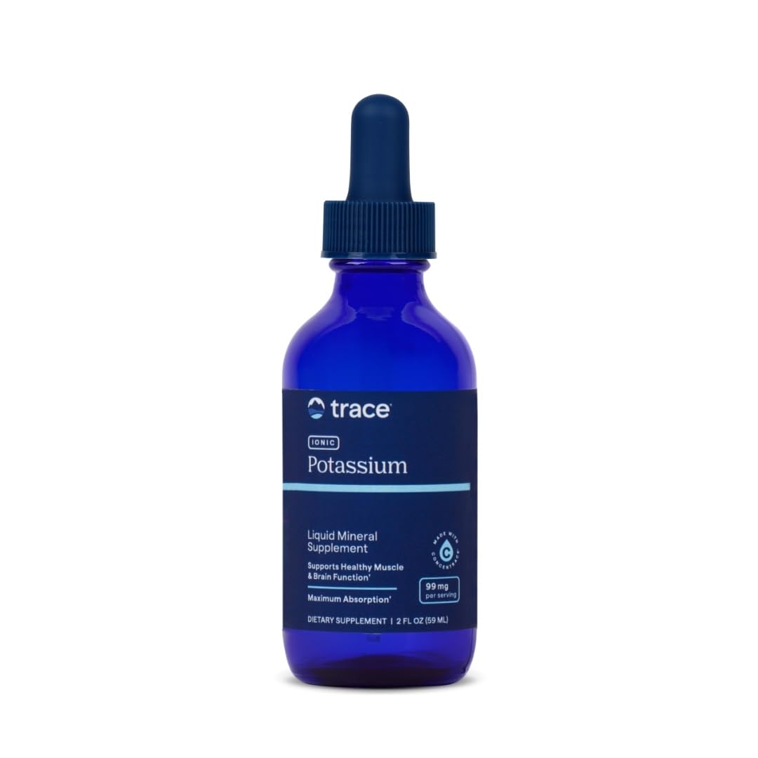 Trace Minerals Ionic Potassium bottle side view for daily electrolyte support.