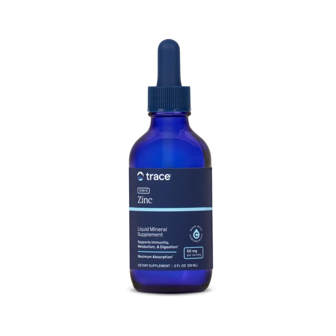 Trace Minerals Ionic Zinc bottle and pour ready for easy dosing