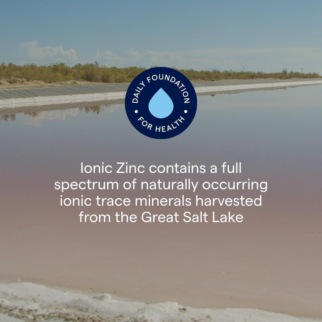 Trace Minerals Ionic Zinc dropper showing precise liquid doses for daily use