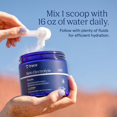 Trace Minerals Keto Electrolyte Powder lemon lime glass ready to drink