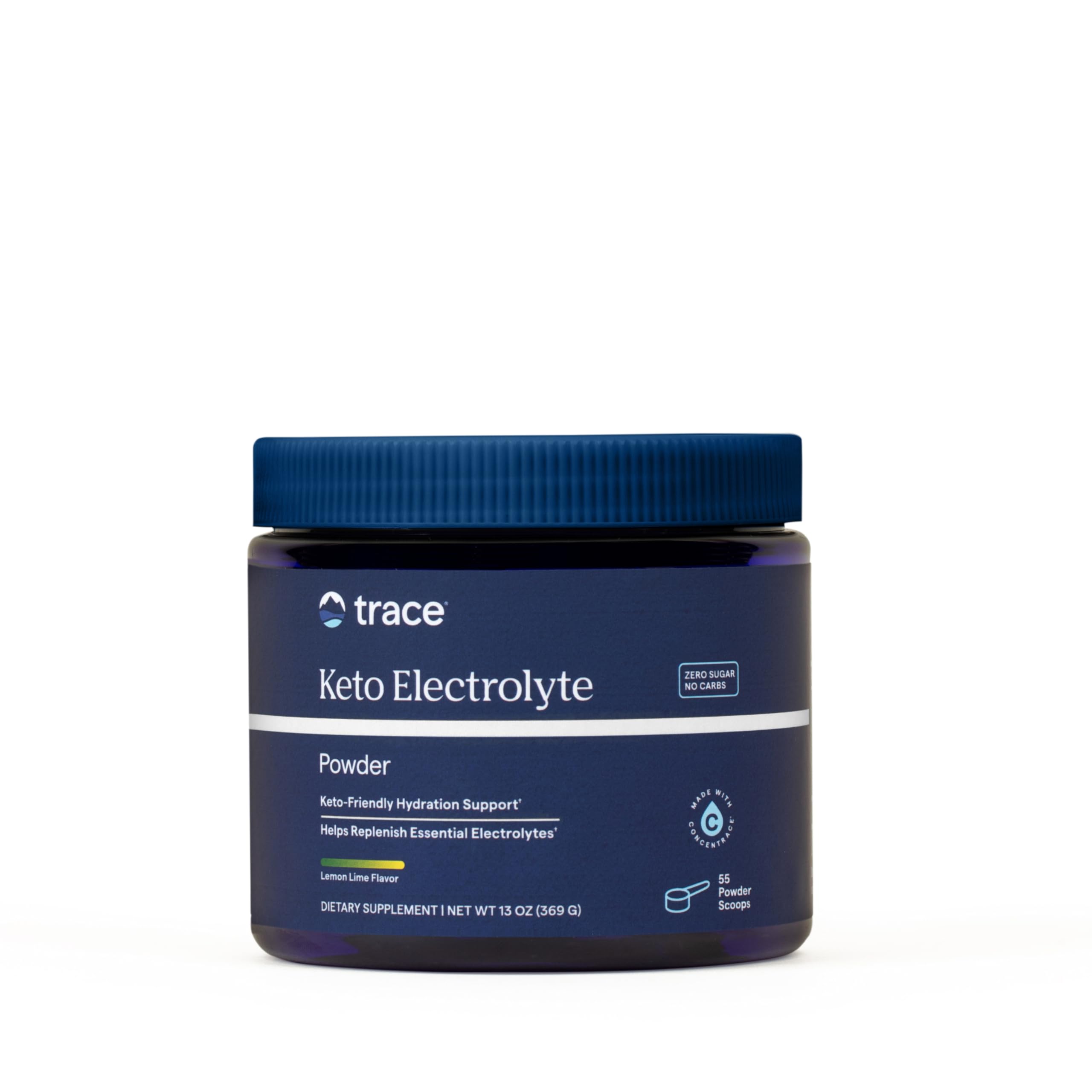 Trace Minerals Keto Electrolyte Powder tub with lemon lime flavor for keto hydration