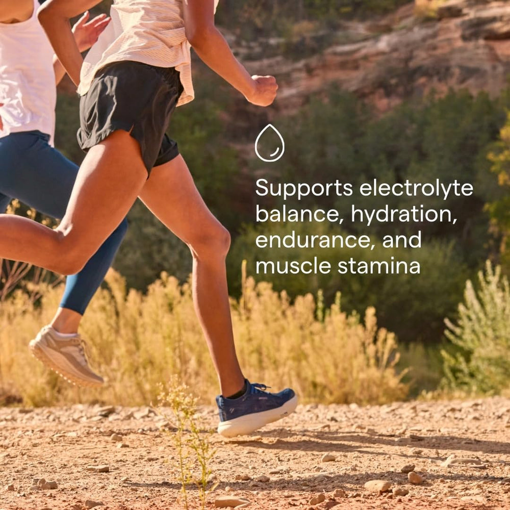 Close-up of Trace Minerals Keto Electrolyte Tablets highlighting vegan, gluten-free formulation for athletes.