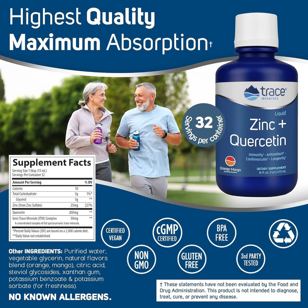 Trace Minerals bottle pours into glass to illustrate easy daily intake.