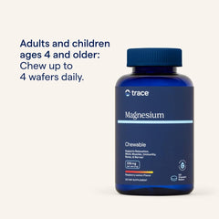 Trace Minerals Magnesium Chewables label highlights ConcenTrace minerals and 70+ minerals for balanced intake