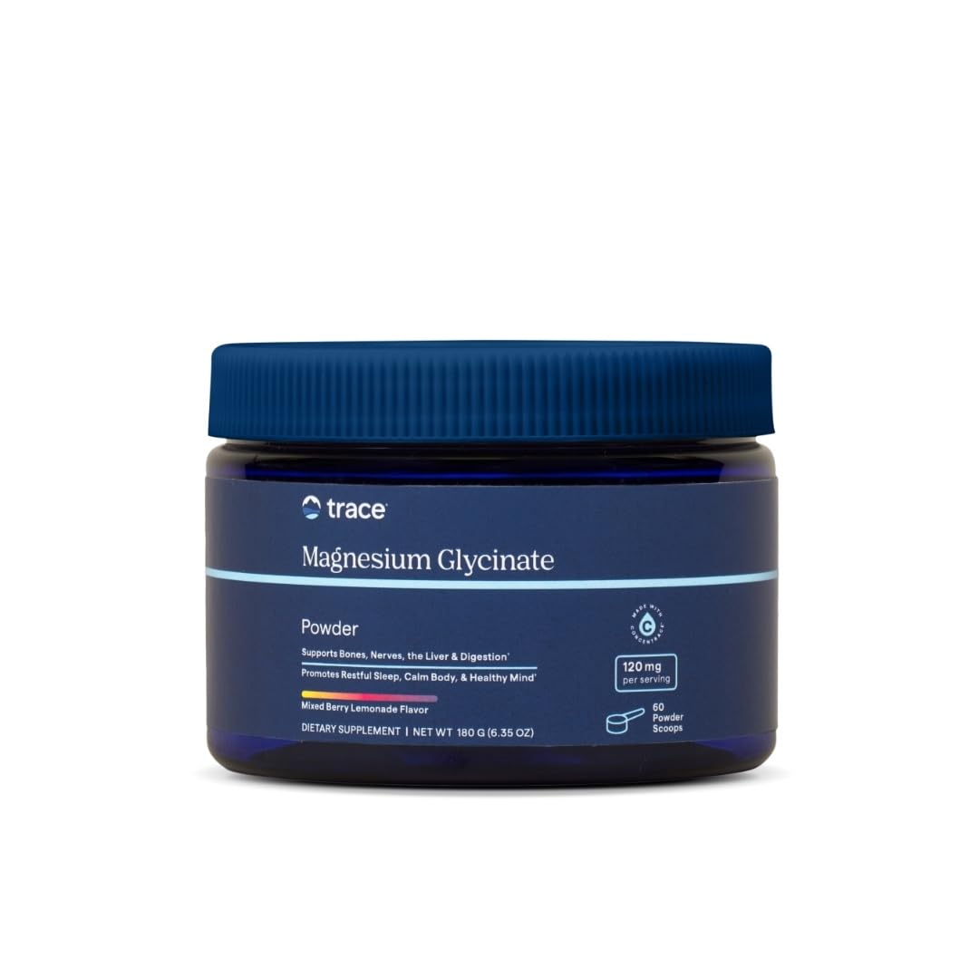 Trace Minerals Magnesium Glycinate Powder tub for daily calm support