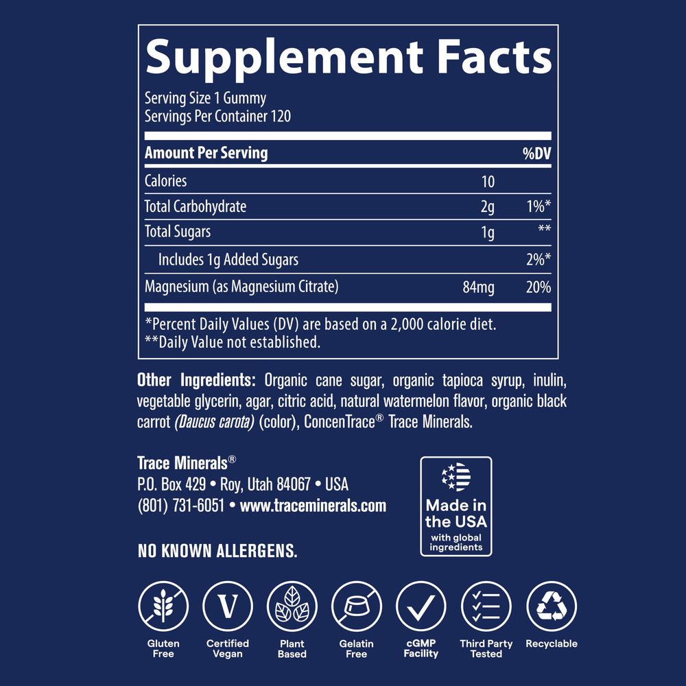 Trace Minerals Magnesium Gummies bone health concept graphic implies potential skeletal support