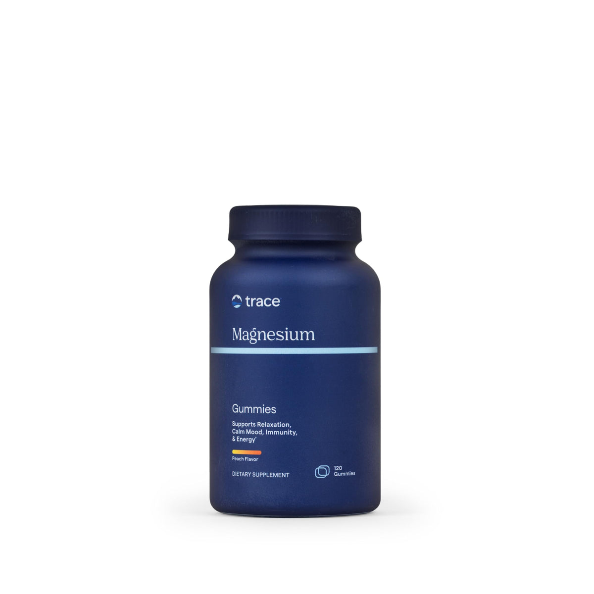 Trace Minerals Magnesium Gummies bottle front with tangy tangerine flavor for daily wellness