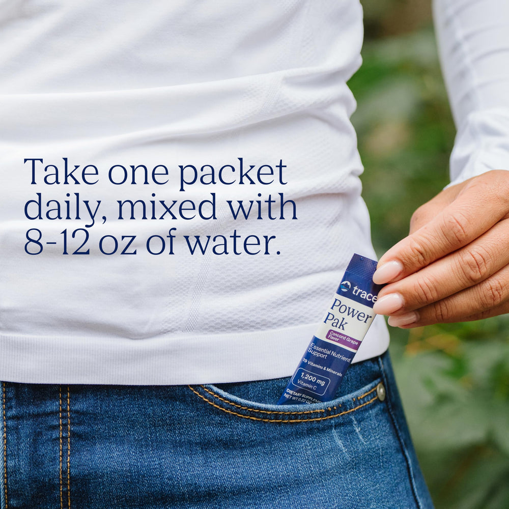 Trace Minerals Power Pak canister with scoop for easy on-the-go use