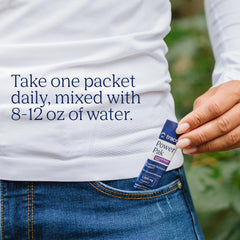 Trace Minerals Power Pak Concord grape drink in a glass ready to enjoy.