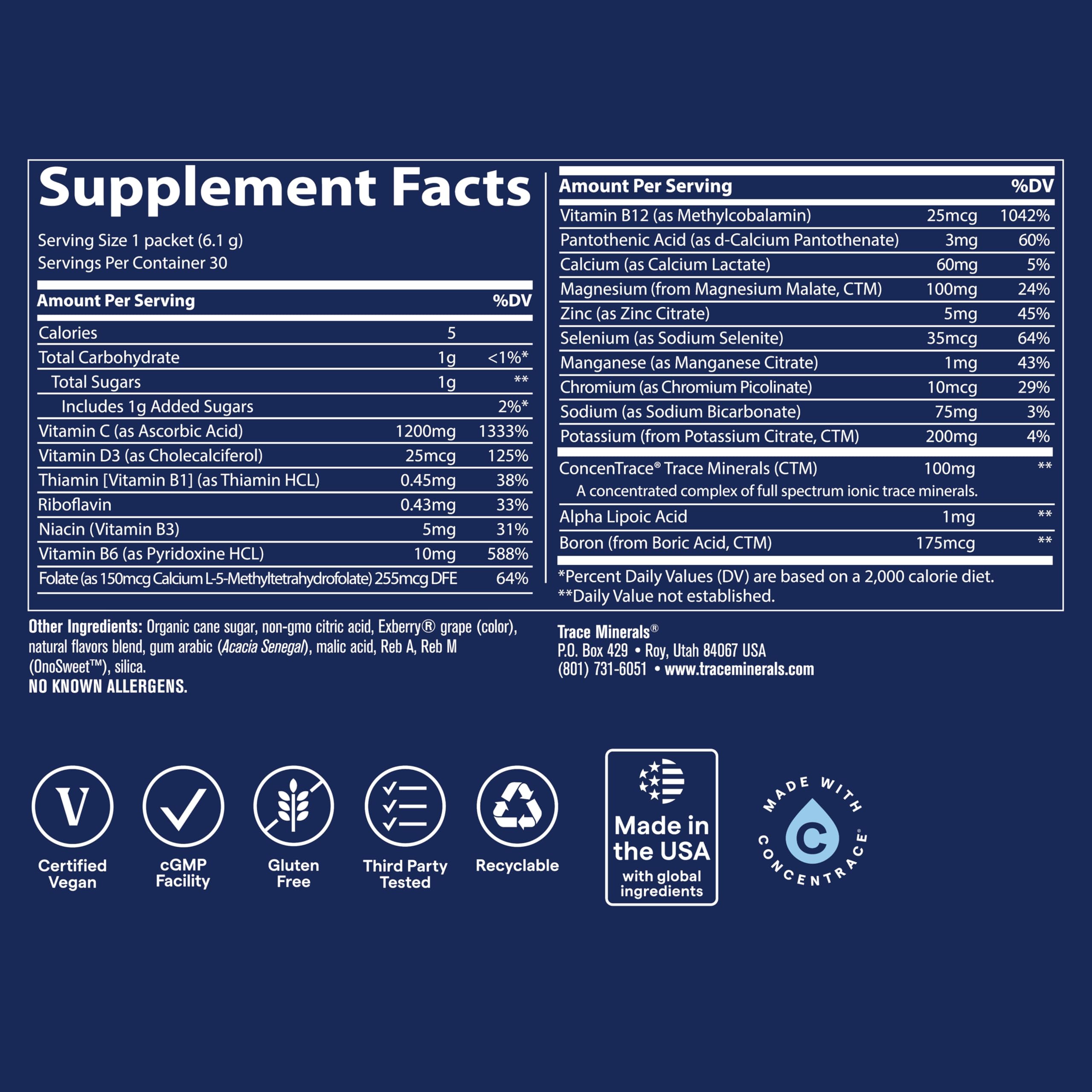 Trace Minerals Power Pak glass of mixed beverage