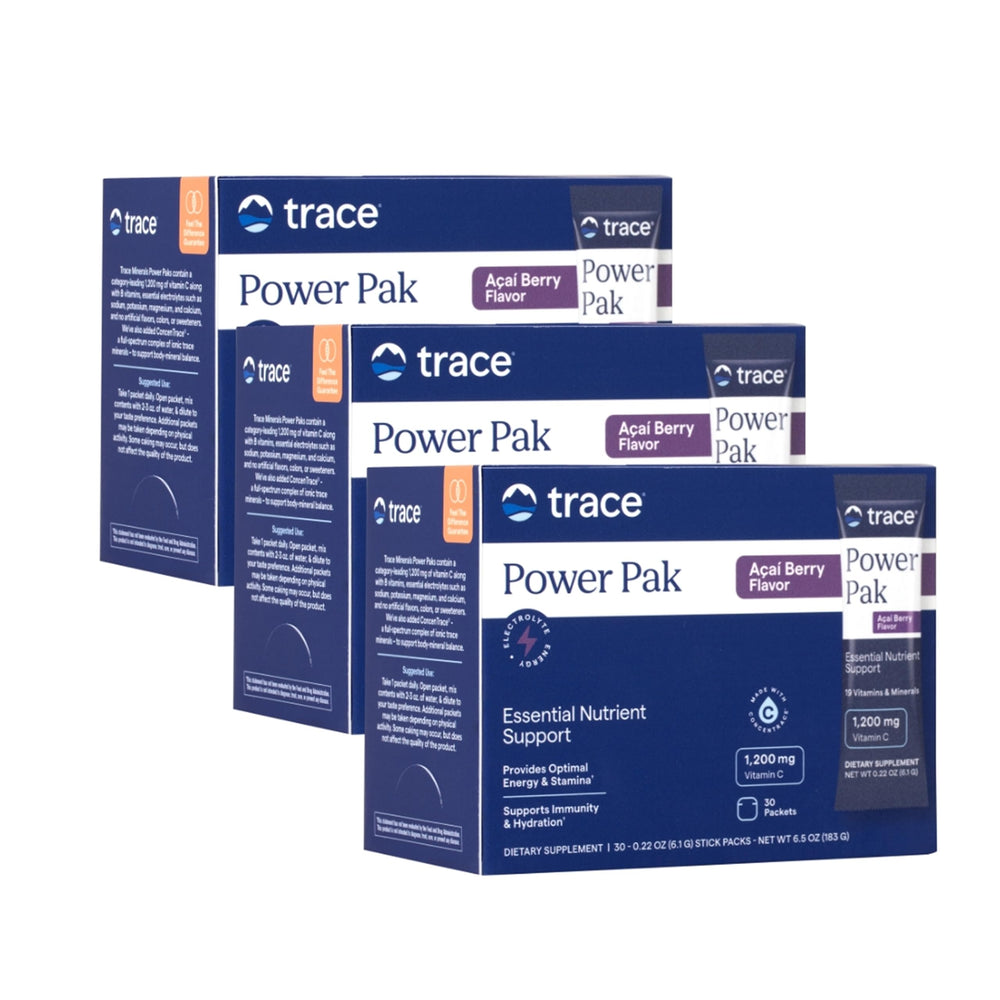 Trace Minerals Power Pak packets ready for daily wellness routine