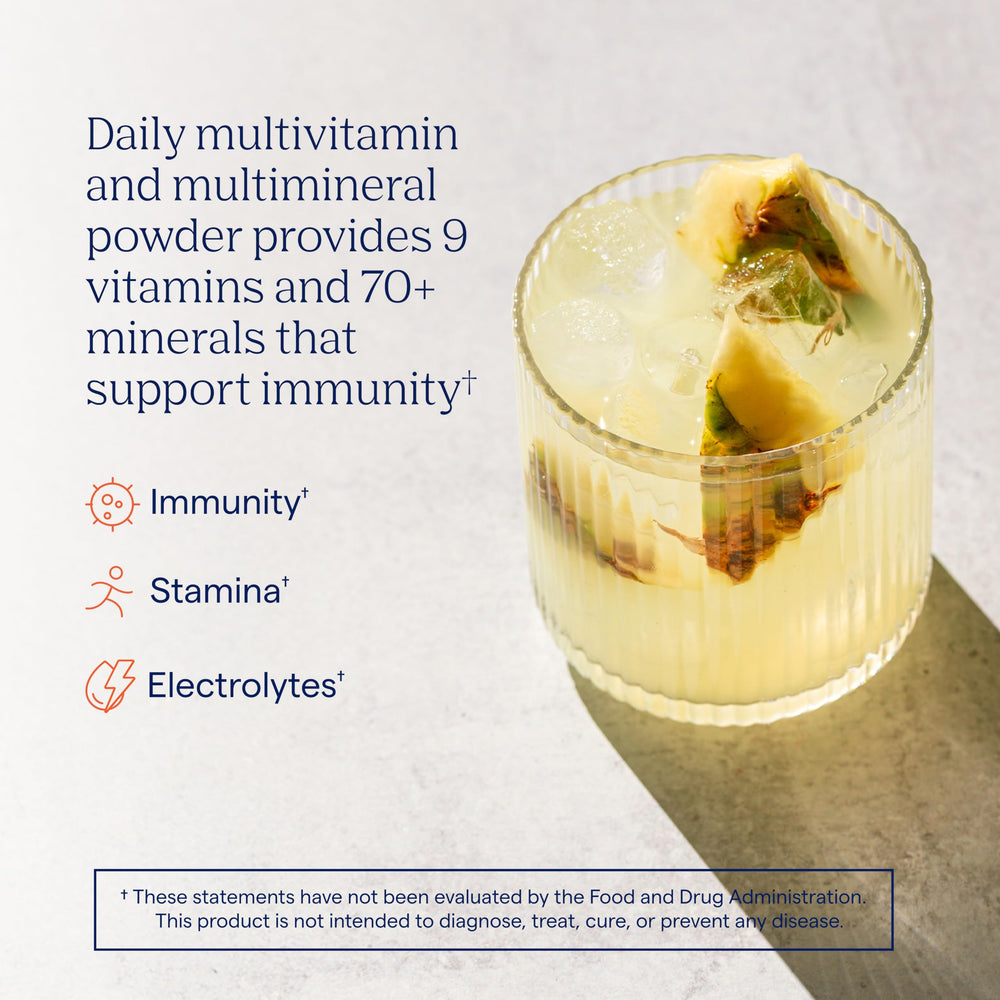 Trace Minerals Power Pak pineapple coconut flavor bottle highlighting refreshing hydration.