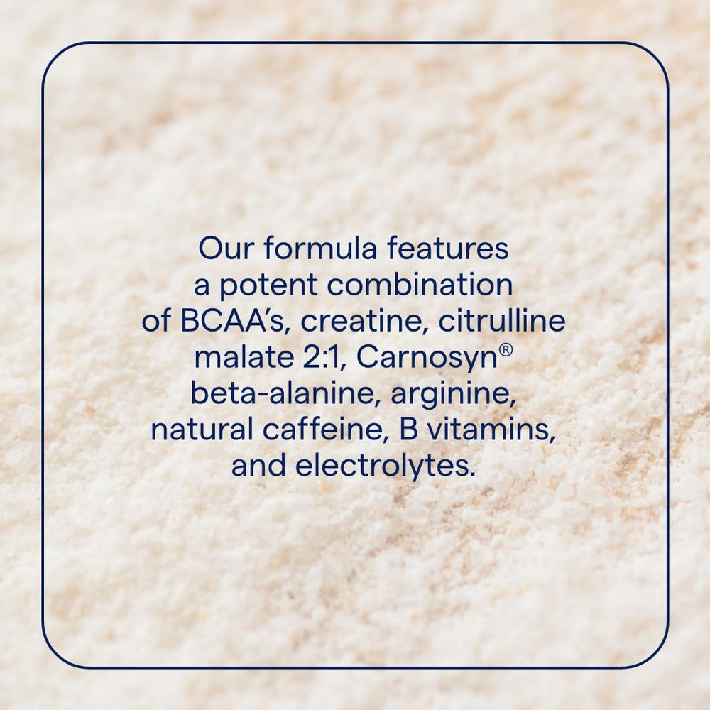 Trace Minerals Pre-Workout bottle with label closeup highlighting USA-sourced minerals.