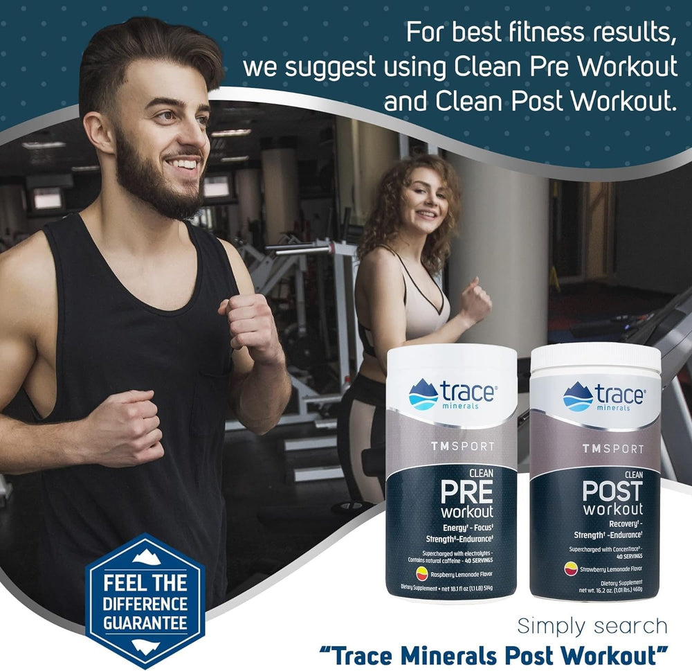 Trace Minerals Pre-Workout Raspberry Lemonade mixer poured into glass.