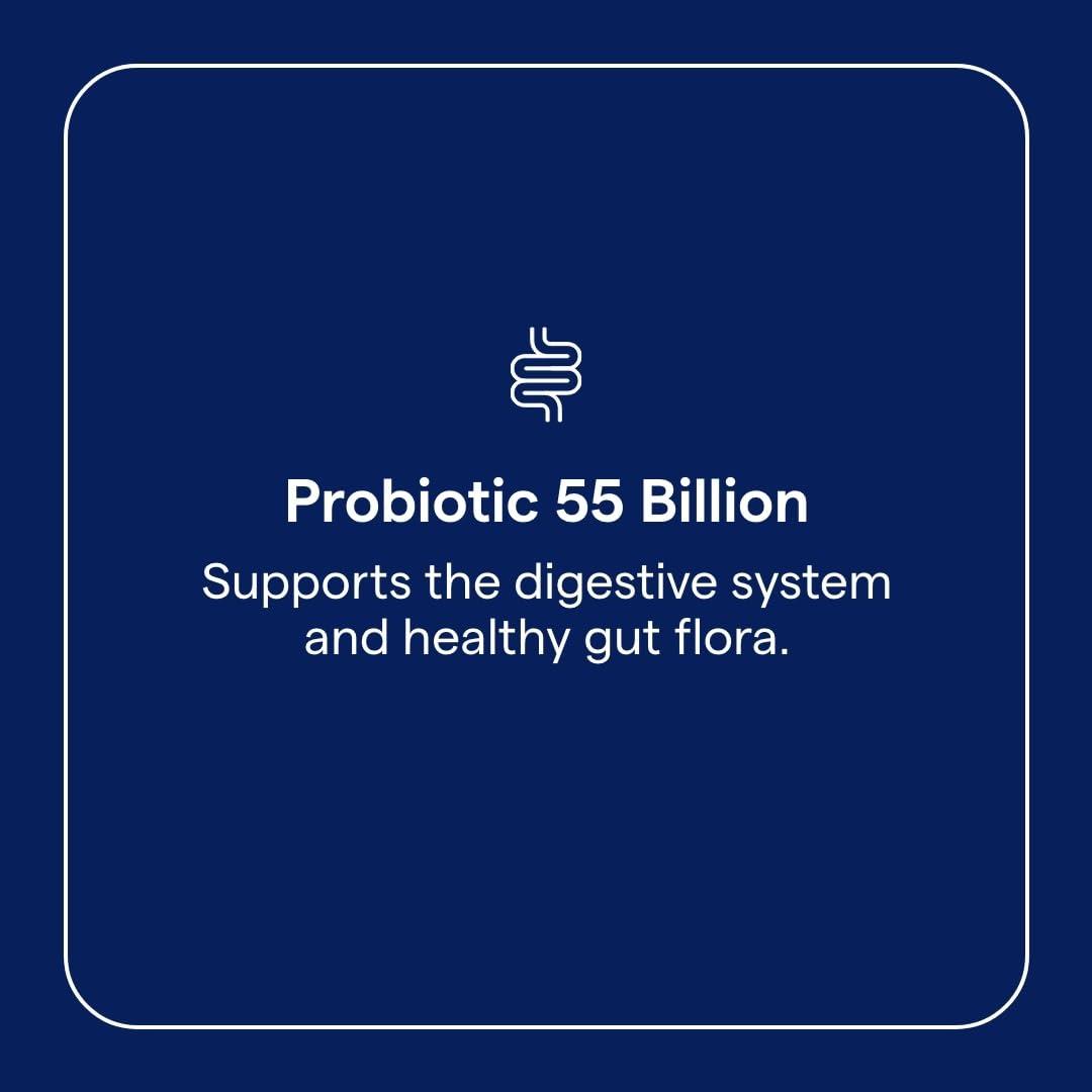 Trace Minerals Probiotic 55 Billion bottle back shows multi-strain blend details