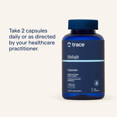 Trace Minerals Shilajit Capsules label highlights ConcenTrace minerals
