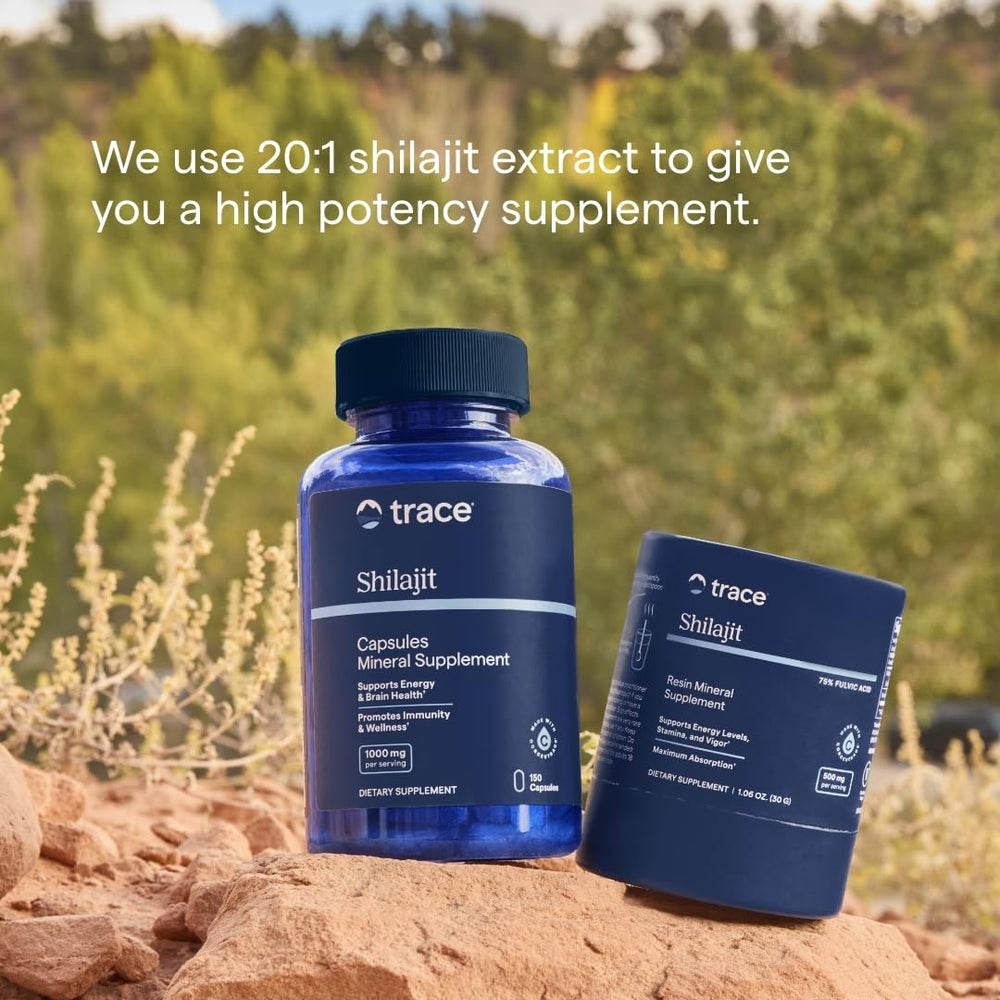 Trace Minerals Shilajit Capsules packaging signals USA-sourced minerals