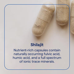 Trace Minerals Shilajit Capsules being poured for easy daily dosing